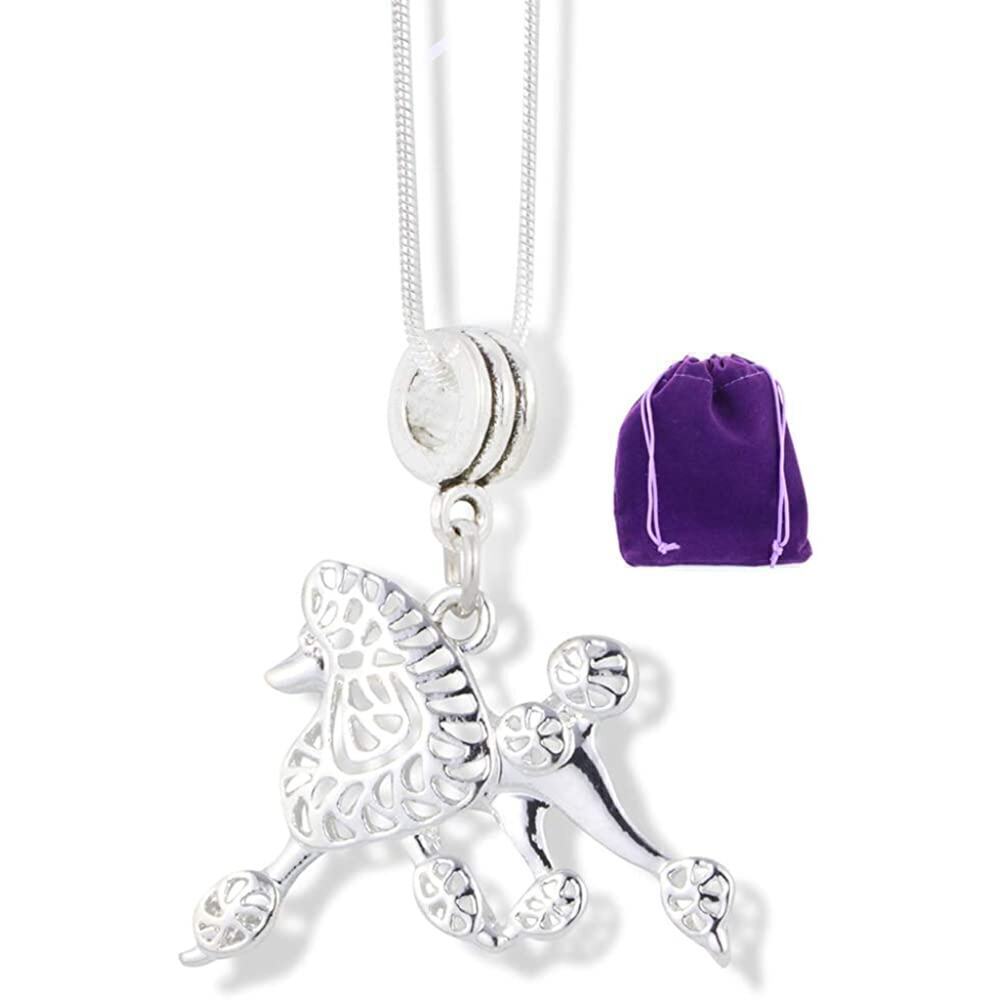Poodle Dog Charm Snake Chain Necklace